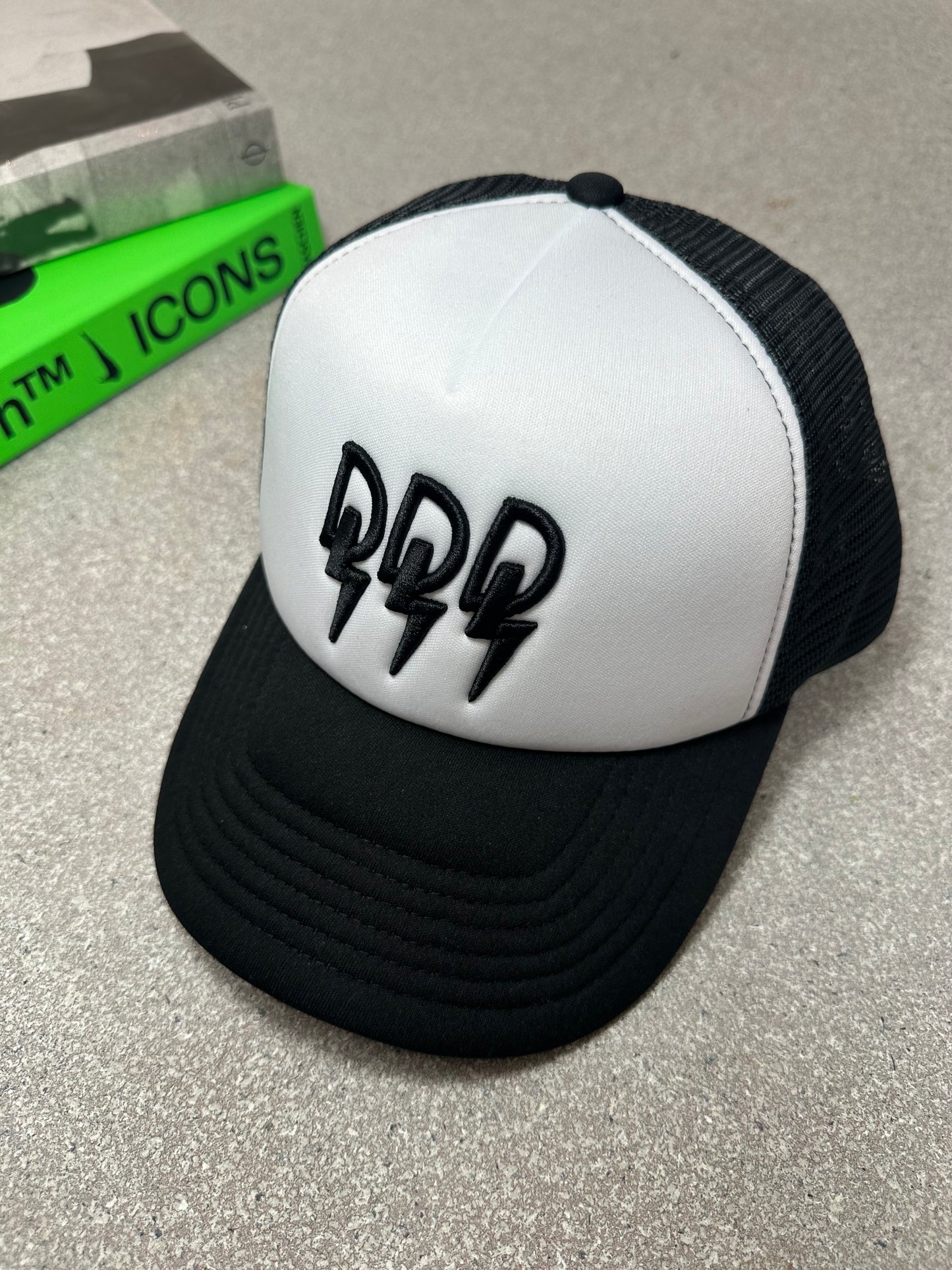 Black/White Triple Logo Cap