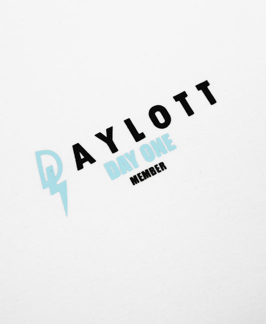 'DAY ONE' White/Blue Tee