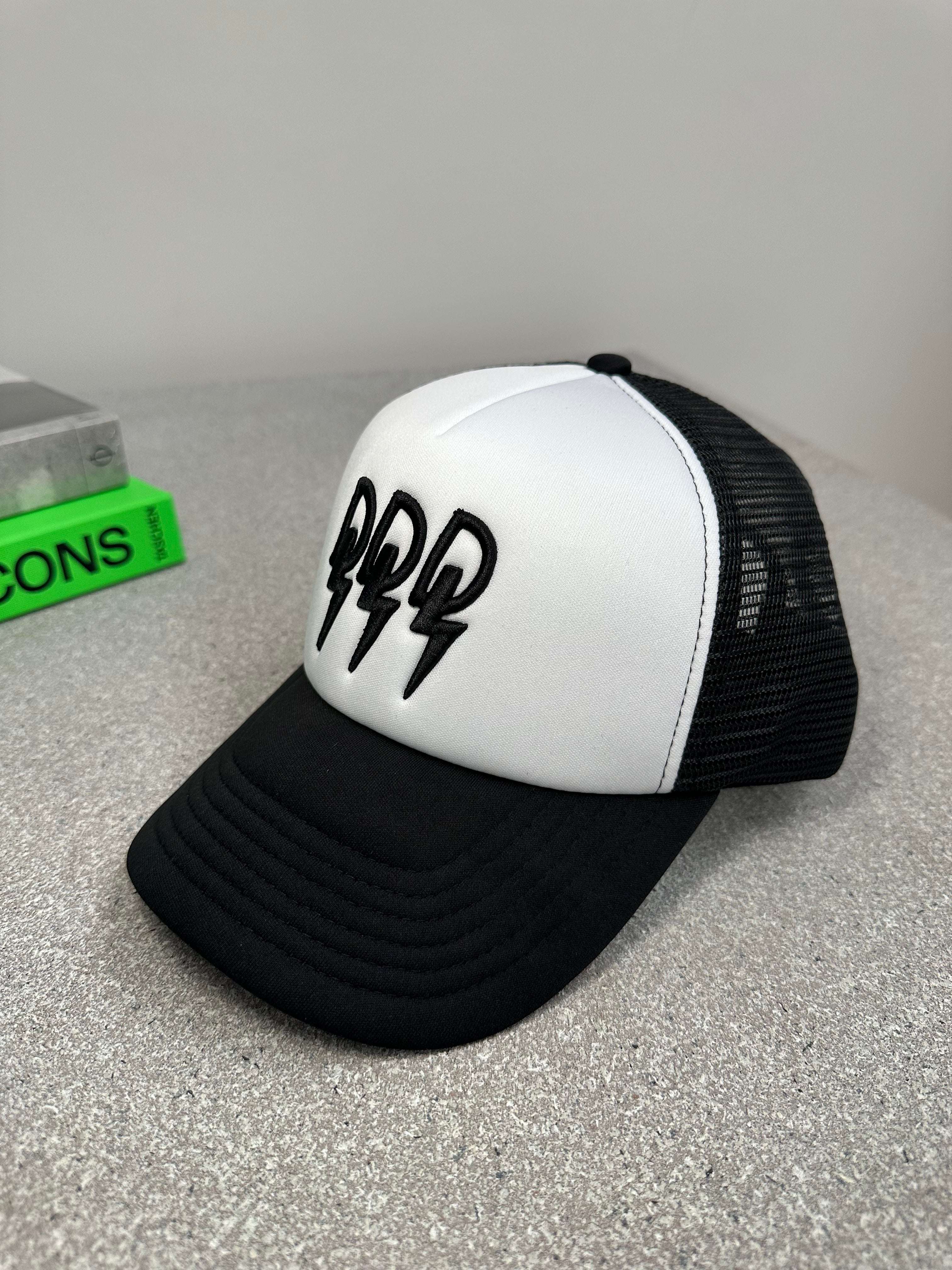 Black/White Triple Logo Cap