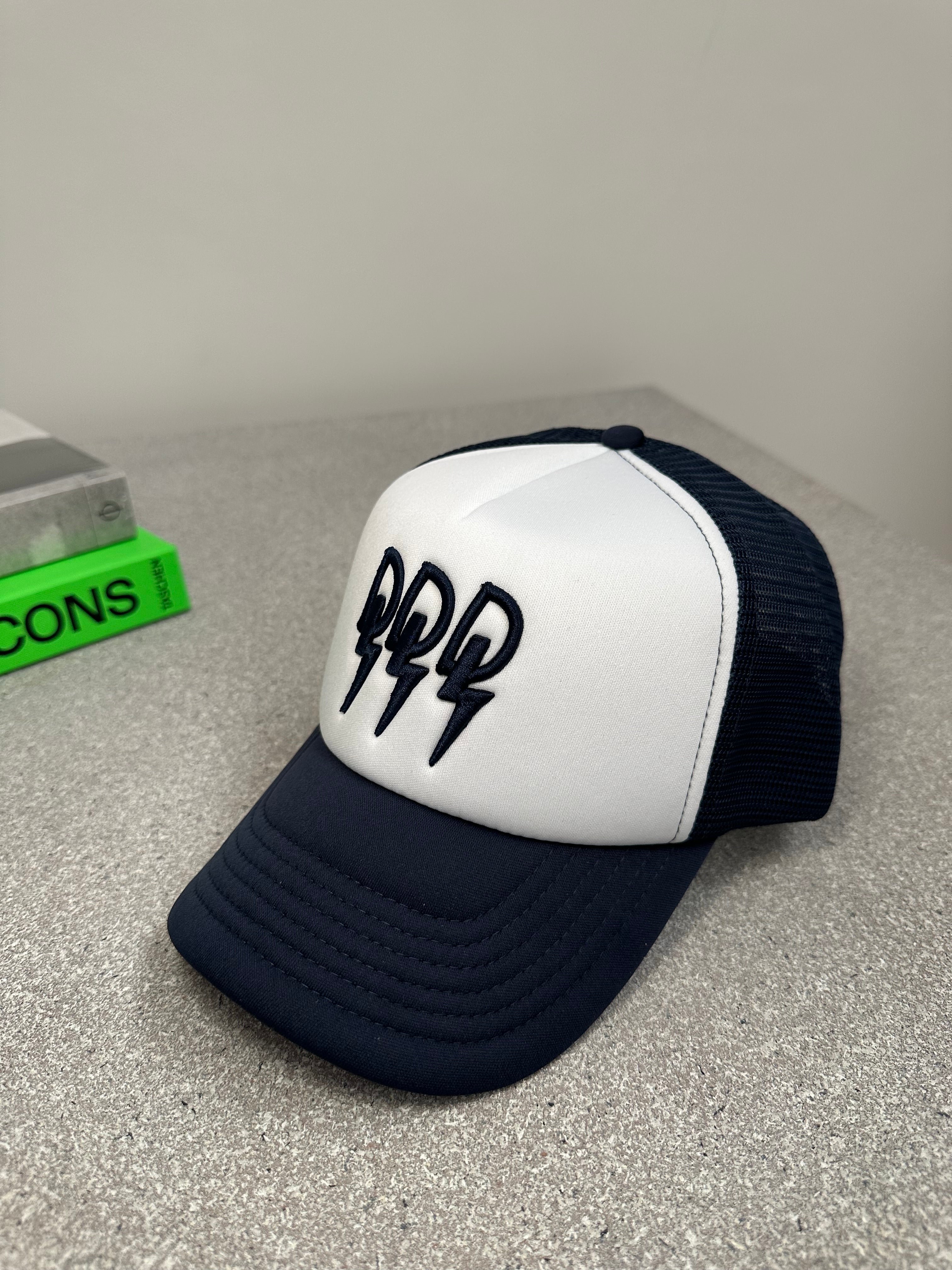 Navy/White Triple Logo Cap
